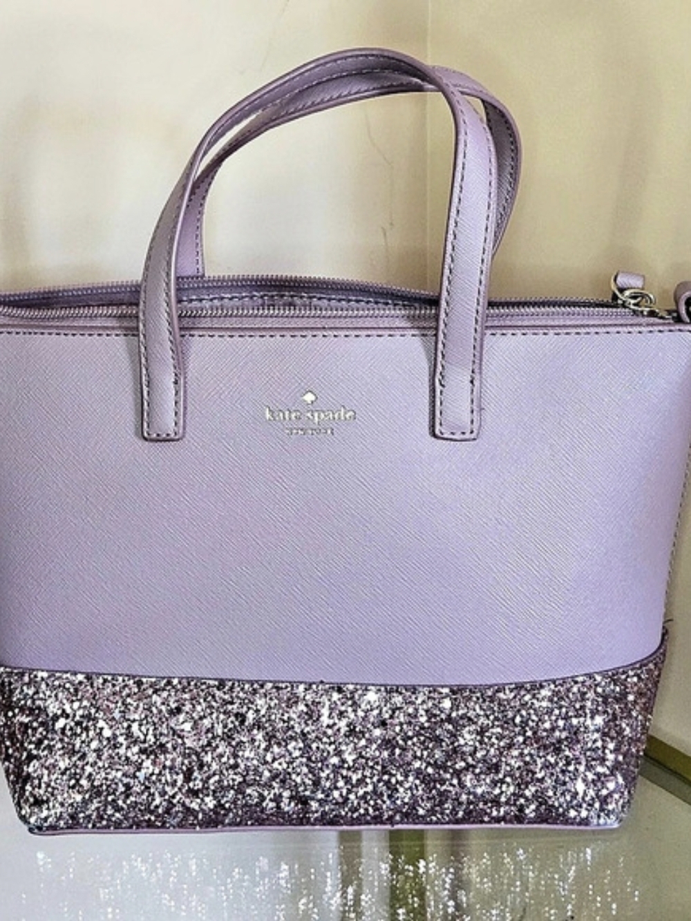 Kate Spade Dusty Rose Glitter Tote